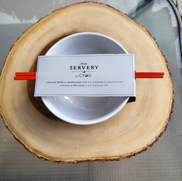 Ceramic Bowl + Chopsticks by Ciroa - Picture 2 of 3